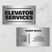 Lift Services Silver QR Visitekaartje (Voorkant / Achterkant)