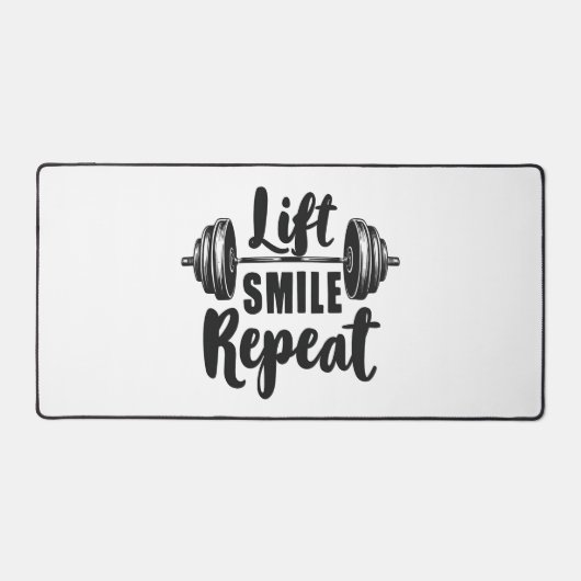 Lift Smile Repeat Gym Motivation Weightlifting Str Bureaumat (Voorkant)