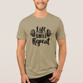 Lift Smile Repeat Gym Motivation Weightlifting Str Tri-Blend Shirt