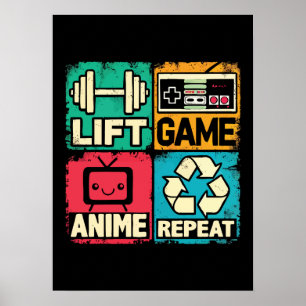 Lift, spel, anime, herhalen poster