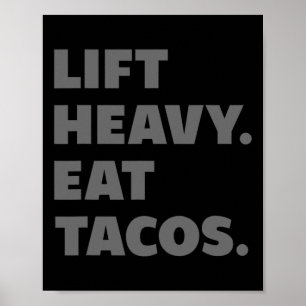 Lift-tacos Gym Workout Weinig hefvermogen Poster