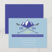 LIFT TICKET Bar Bat Mitzvah Uitnodiging SKIËREN (Voorkant / Achterkant)