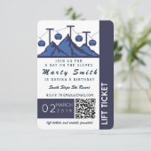 Lift Ticket Ski Invitation Kaart (Staand voorkant)