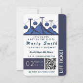 Lift Ticket Ski-uitnodiging Kaart (Voorkant)