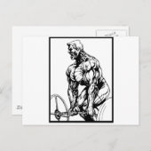 LIFT TIL ' U ZET BODYBUILDING LOGO BRIEFKAART (Voorkant / Achterkant)