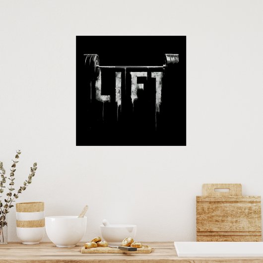 Lift training bodybuilding gewichtheffen Gym Poster (Keuken)