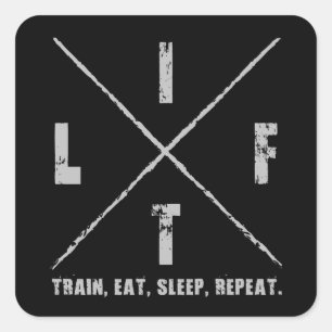 LIFT - Trein, Eet, Slaap, Herhaal Vierkante Sticker