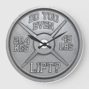 Lift u zelfs - Barbell Bord wandklok