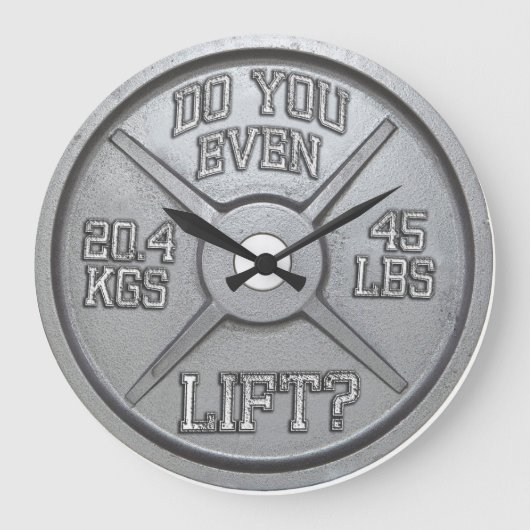 Lift u zelfs - Barbell Bord wandklok (Voorkant)