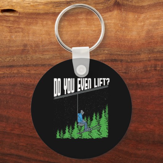 Lift u zelfs Funny Chairman Ski Skiing Snowbo Sleutelhanger (Voorkant)