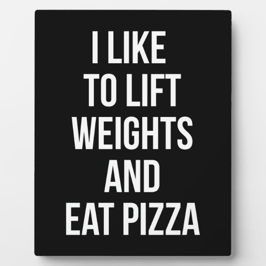 Lift Weights en Eat Pizza - Carbs - Funny Novelty Fotoplaat (Voorkant)