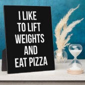 Lift Weights en Eat Pizza - Carbs - Funny Novelty Fotoplaat (Zijkant)