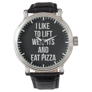 Lift Weights en Eat Pizza - Carbs - Funny Novelty Horloge