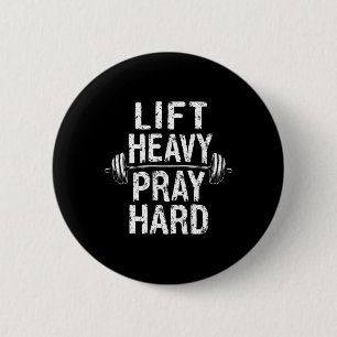 Lift Zwaar Gebed Hard Jesus Gym Gewichtheffer Dead Ronde Button 5,7 Cm