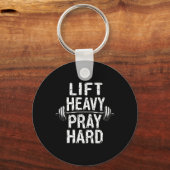 Lift Zwaar Gebed Hard Jesus Gym Gewichtheffer Dead Sleutelhanger (Voorkant)