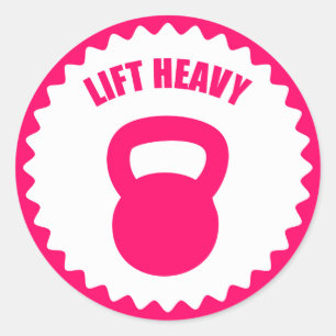 Lift zwaar met een kettlebell - ronde sticker