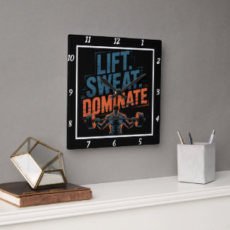 Lift Zweet Domineren Gym Motivatie Vierkante Klok