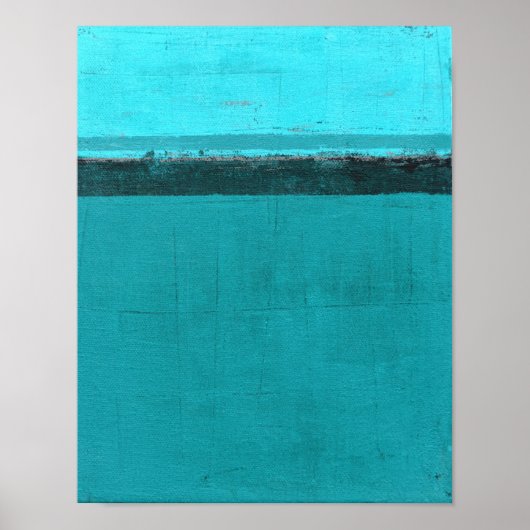 "Lifted" Blauwgroen Abstracte kunst Poster (Voorkant)