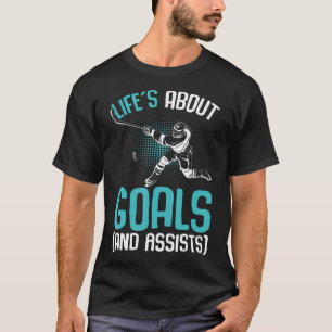 Liften over Doelstellingen Hockey Player Ice Hocke T-shirt
