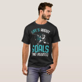 Liften over Doelstellingen Hockey Player Ice Hocke T-shirt (Voorkant volledig)