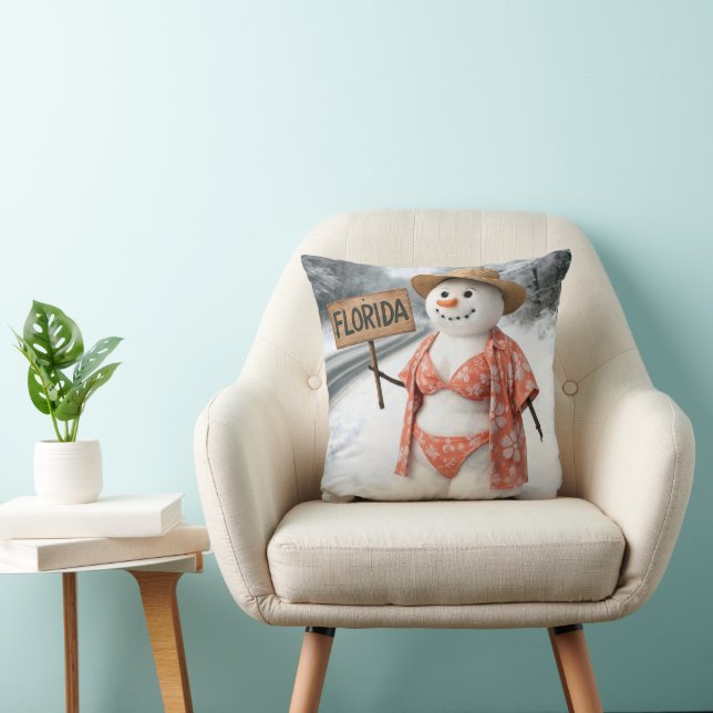 Liftend Sneeuw Dame Met Florida Bord Kussen (Stoel)