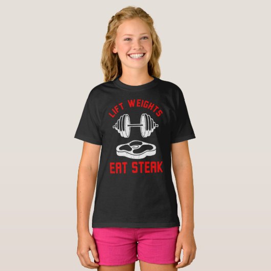 Liftgewicht Eet steak T-shirt (Voorkant volledig)