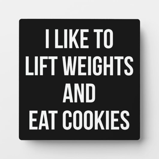 Liftgewicht en Eat Cookies - Funny Workout Fotoplaat (Voorkant)