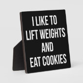 Liftgewicht en Eat Cookies - Funny Workout Fotoplaat (Voorkant)