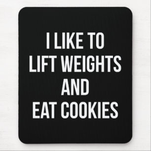 Liftgewicht en Eat Cookies - Funny Workout Muismat