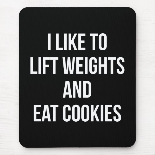 Liftgewicht en Eat Cookies - Funny Workout Muismat (Voorkant)
