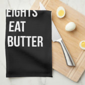 Liftgewicht en eet pindaknop - Funny Workout Theedoek (Quarter Fold)