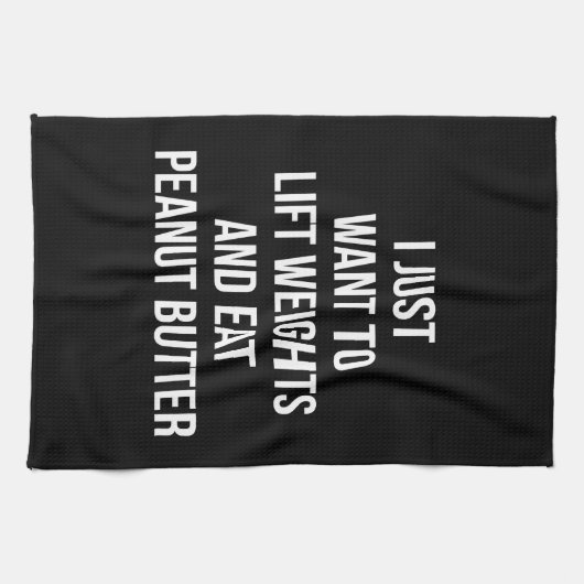 Liftgewicht en eet pindaknop - Funny Workout Theedoek (Horizontaal)