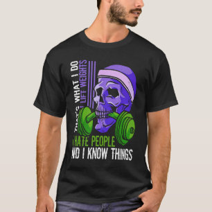 Liftgewicht Haat Mensen Skelet Barbell Weightli T-shirt