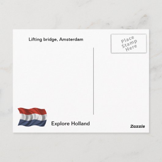 Lifting bridge, Amsterdam Briefkaart (Achterkant)