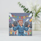 Lifting Dumbbell 60th funny birthday cards Kaart (Staand voorkant)