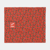 Lifting Gewichten Rood & Groen Patroon | Monogram Fleece Deken (Voorkant (Horizontaal))