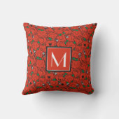 Lifting Gewichten Rood & Groen Patroon | Monogram Kussen (Achterkant)