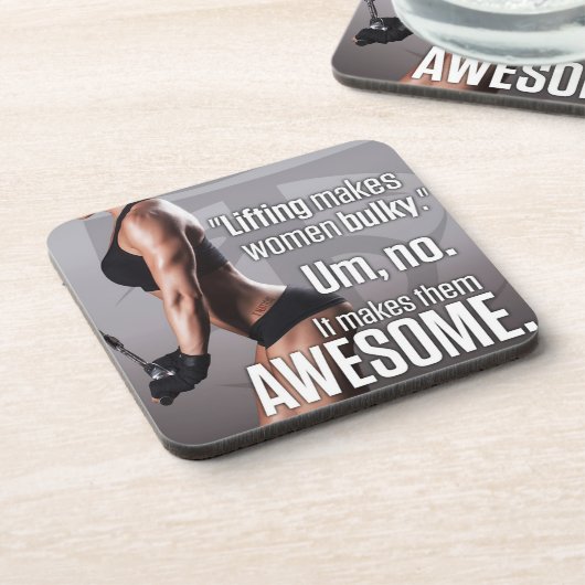 Lifting maakt vrouwen Geweldige - Workout Motivati Drankjes Onderzetter (Linkerzijde)