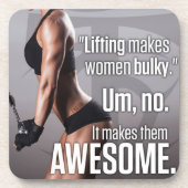 Lifting maakt vrouwen Geweldige - Workout Motivati Drankjes Onderzetter (Voorkant)