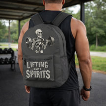 Lifting My Spirits Bodybuilding Skeleton Funny Gym