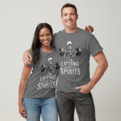 Lifting My Spirits Bodybuilding Skeleton Funny Gym T-shirt (Unisex)