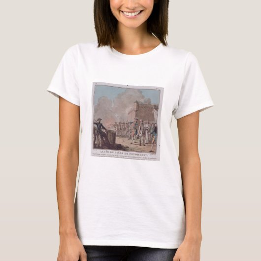 Lifting of the Siege of Pondicherry, 1748, engrave T-shirt (Voorkant)