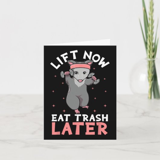 Lifting Opossum Funny Workout Gift Bodybuilding Kaart (Voorkant)