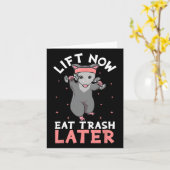 Lifting Opossum Funny Workout Gift Bodybuilding Kaart (Gele Bloem)