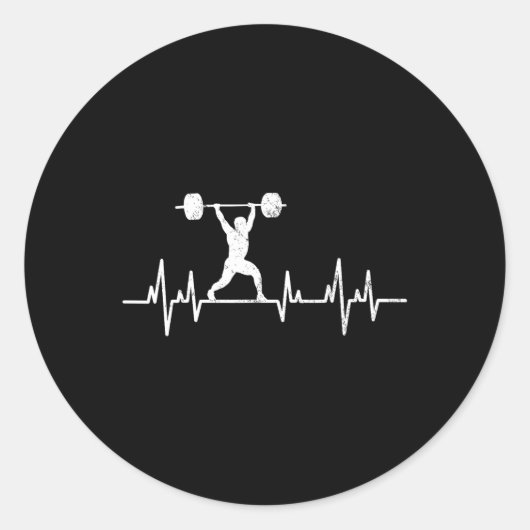 Lifting Powerlifting Bodybuilding Heartbea Ronde Sticker (Voorkant)