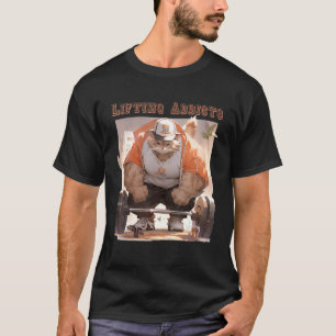 Lifting verslaafden grappige kat bodybuilder train t-shirt