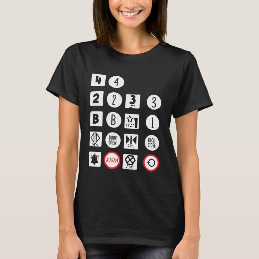 Liftknoppen Operator Verticaal Monteur T-shirt (Voorkant)