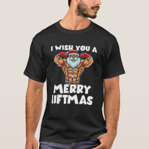 Liftmas Lift Fitness Workout Abs Santa Claus Snoep T-shirt