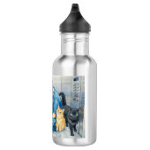 Liftmonteur met zijn katten waterfles (Rechts)