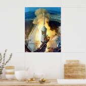 Liftoff van de Apollo 11 Saturn V Space Vehicle Poster (Keuken)